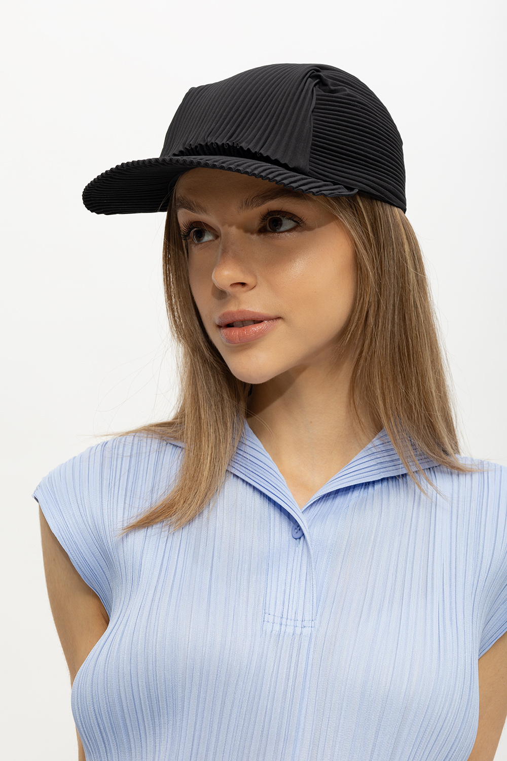 Black Pleated baseball cap Issey Miyake Pleats Please - Vitkac KR